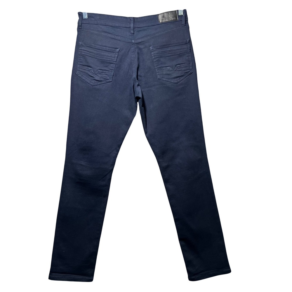 Fried Denim Mens Slim Fit‎ Moto Paneled Pants Navy Blue 32x32 Streetwear Biker - Picture 2 of 7